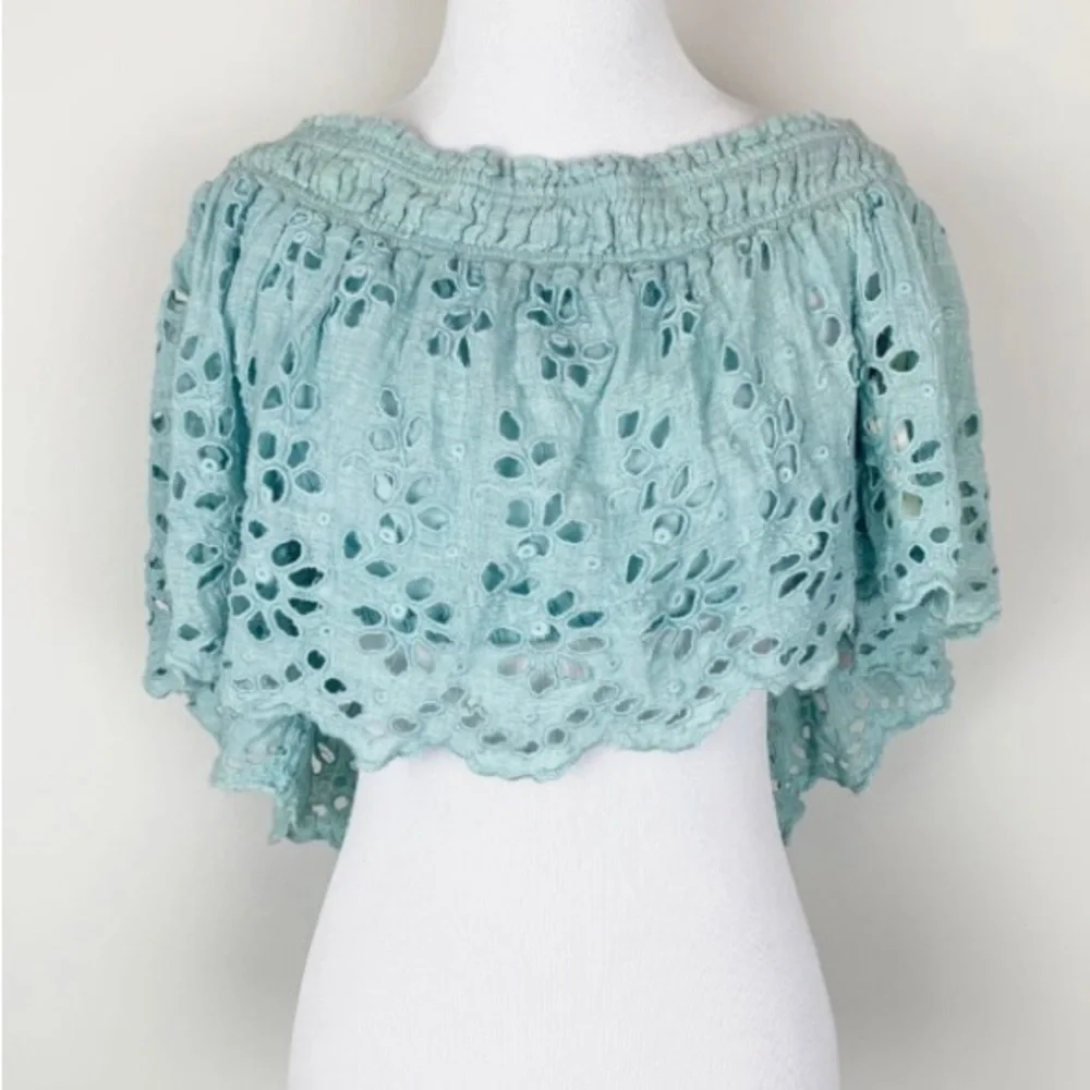NWOT Free People‎ One Perla Top In Seafoam Green